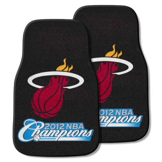 Miami Heat 2012 NBA Champions Front Carpet Car Mat Set - 2 Pieces - Miami Heat