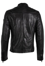 Jon RF Leather Jacket, Black