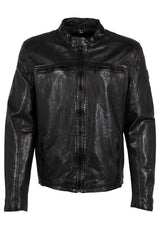 Jon RF Leather Jacket, Black