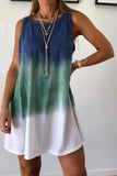 Full Size Tie-Dye Sleeveless Mini Tank Dress Plus Size - Trendsi