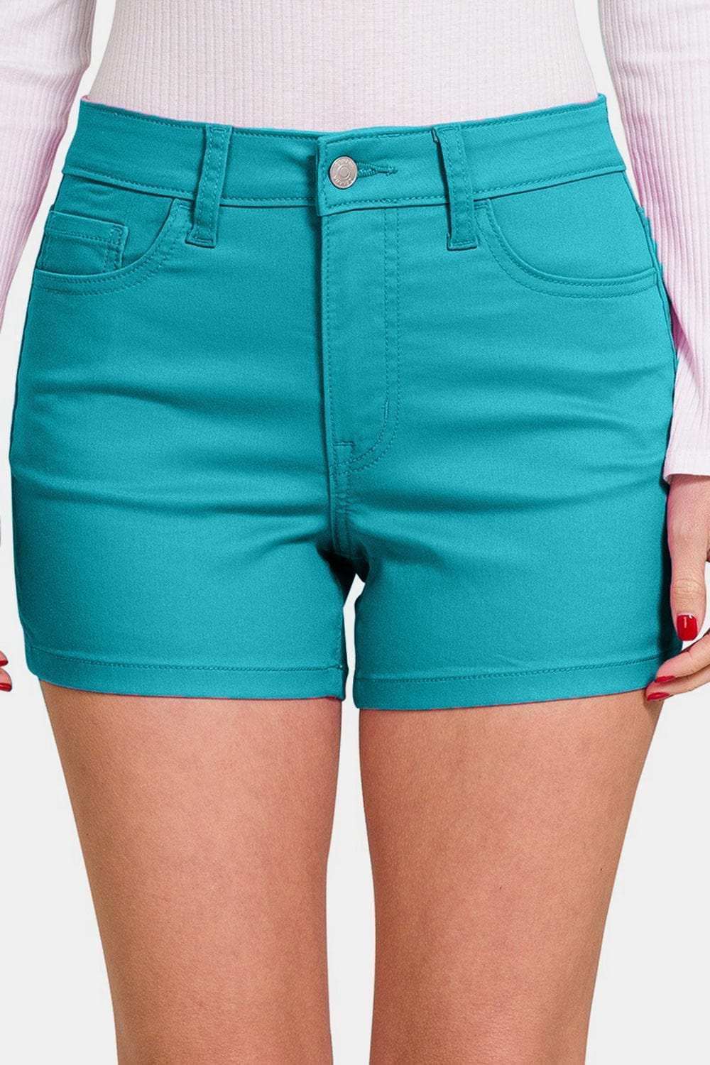 Zenana High Waist Denim Shorts - Trendsi - Flyclothing LLC