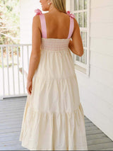 Tiered Tie Shoulder Midi Cami Dress - Trendsi - Flyclothing LLC