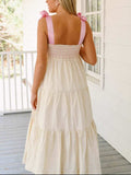 Tiered Tie Shoulder Midi Cami Dress - Trendsi - Flyclothing LLC