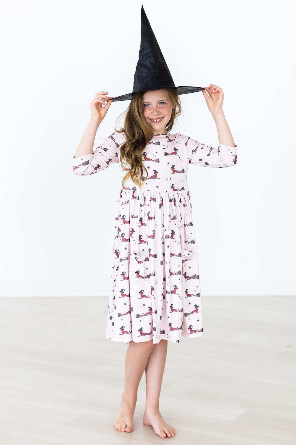 Happy Howl-oween 3/4 Sleeve Pocket Twirl Dress - Mila & Rose ® - Flyclothing LLC