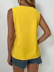Full Size Lace Detail V-Neck Tank - Trendsi