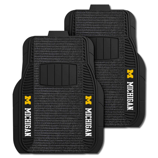 Michigan Wolverines 2 Piece Deluxe Car Mat Set - Michigan