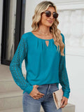 Cutout Round Neck Long Sleeve T-Shirt - Trendsi - Flyclothing LLC