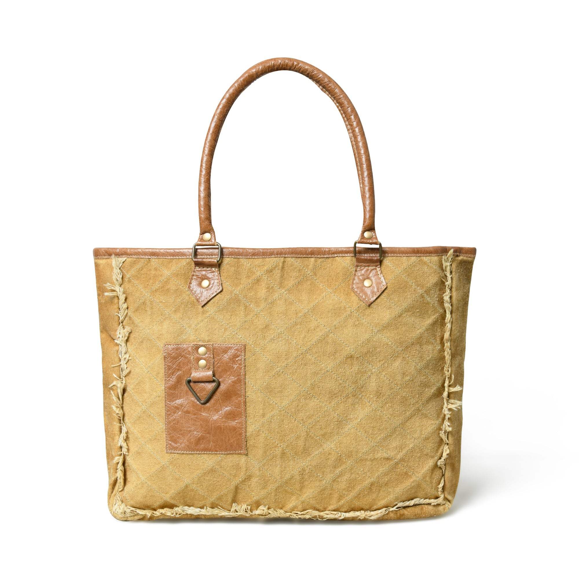 Beige Boho Chic Canvas Bag - Classy Leather Bags - Flyclothing LLC