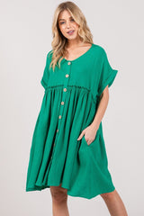 SAGE + FIG Full Size Button Up Short Sleeve Dress - Trendsi