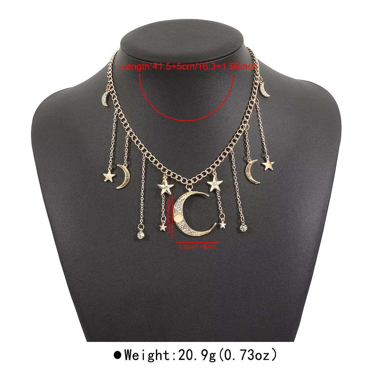 Moon & Star Charm Necklace - Trendsi - Flyclothing LLC