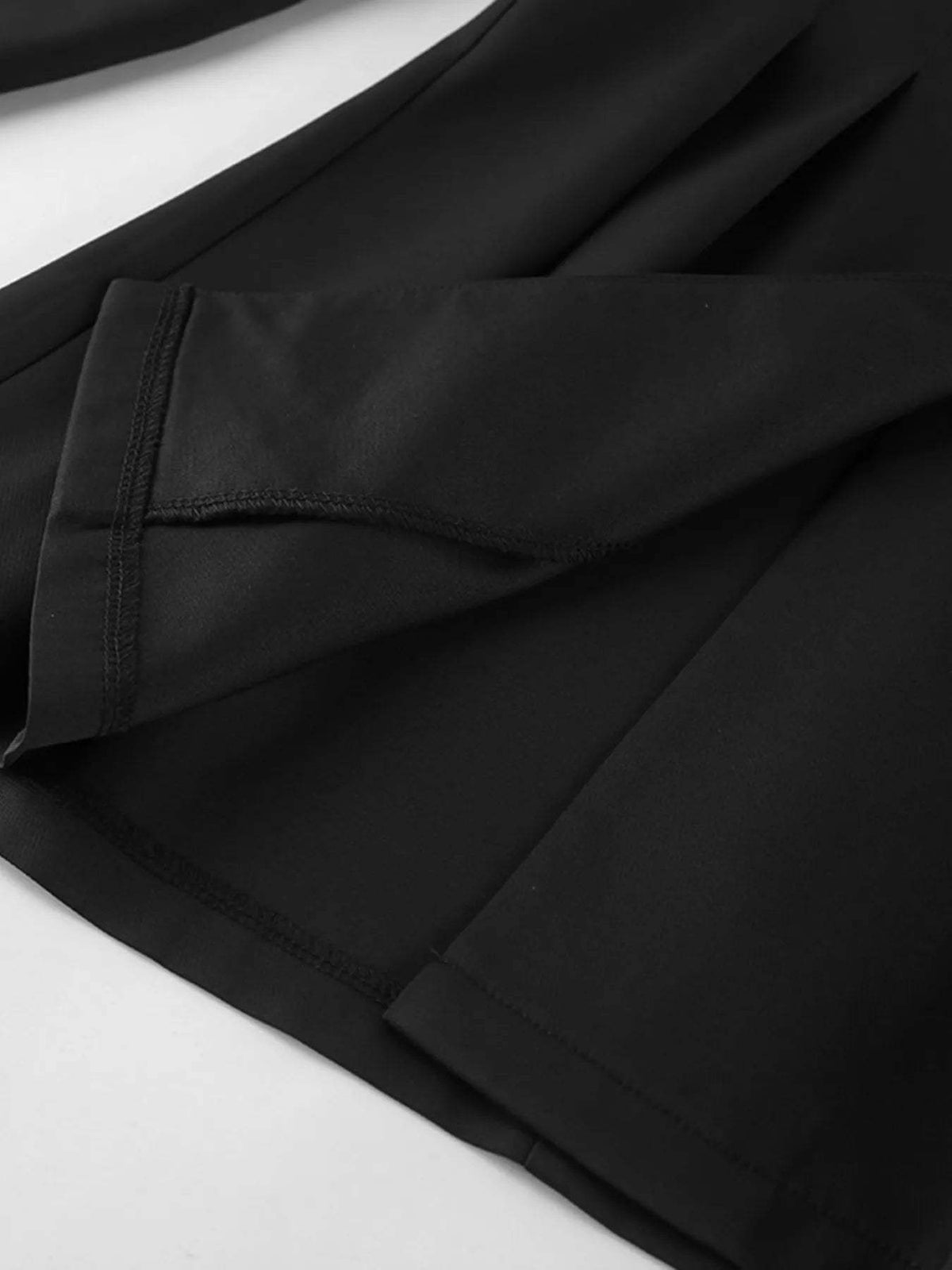 Chic Button Down Pleated Blazer and Wide-Leg Pants Suit Set - Trendsi - Flyclothing LLC