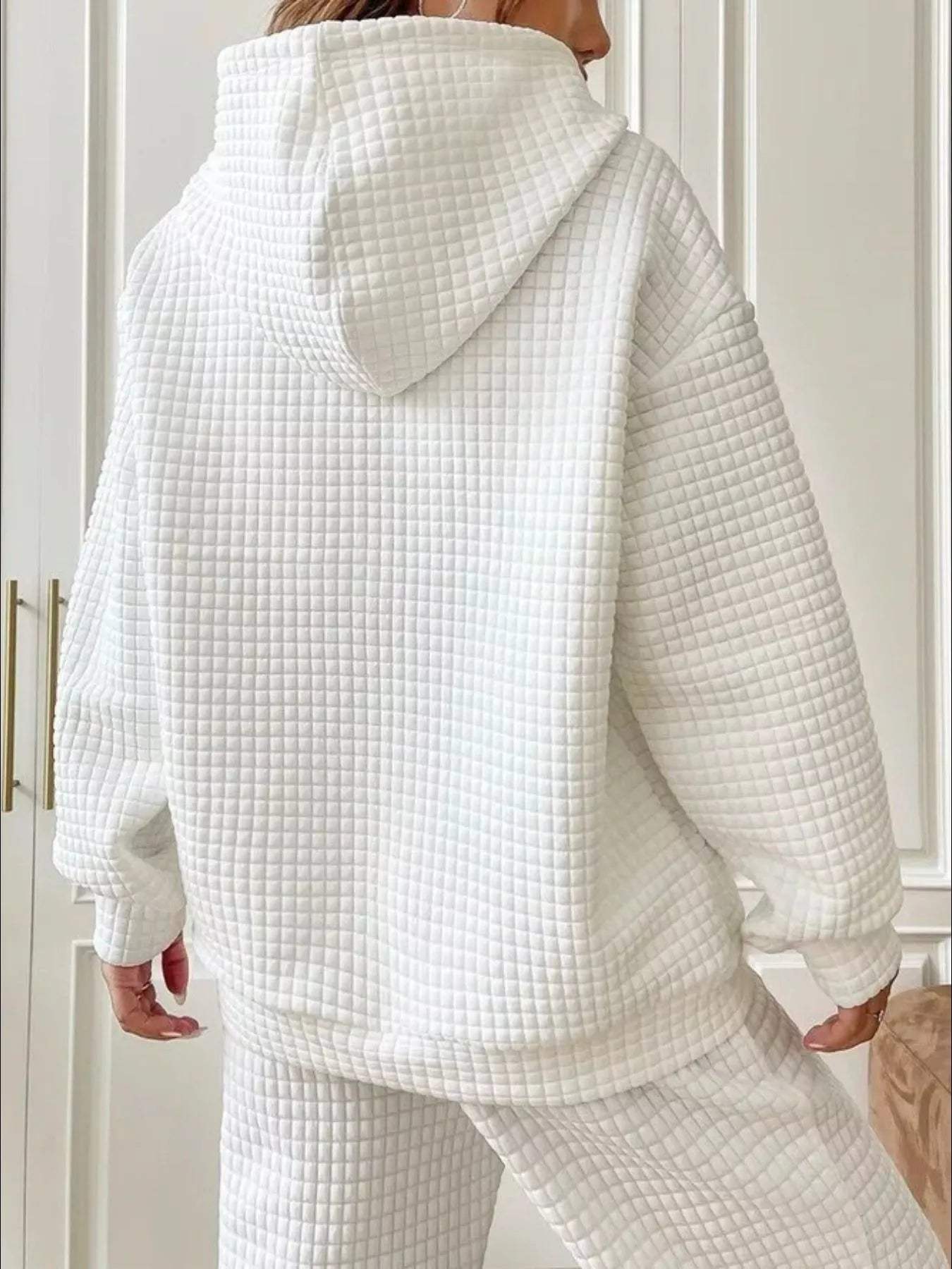 Full Size Textured Kangaroo Pocket Hoodie Plus Size - Trendsi - Flyclothing LLC