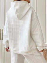 Full Size Textured Kangaroo Pocket Hoodie Plus Size - Trendsi - Flyclothing LLC