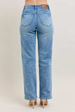 Judy Blue Full Size Tummy Control Vintage Wash Straight Jeans Plus Size - Trendsi - Flyclothing LLC