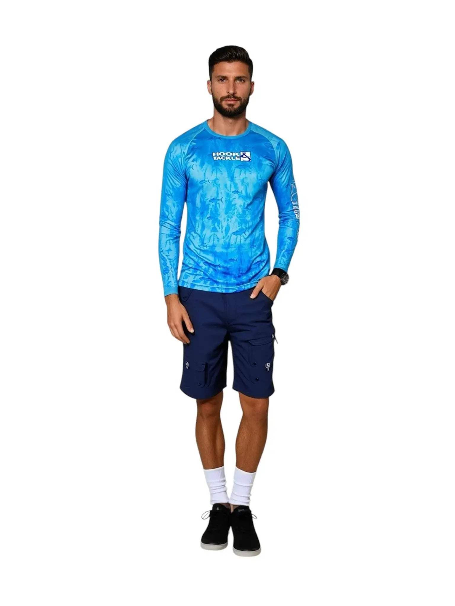 Men's Tuna Texture L/S UV Fishing Shirt - Hook & Tackle - Flyclothing LLC