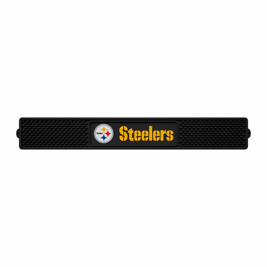 Pittsburgh Steelers Bar Drink Mat - 3.25in. x 24in. - Pittsburgh Steelers