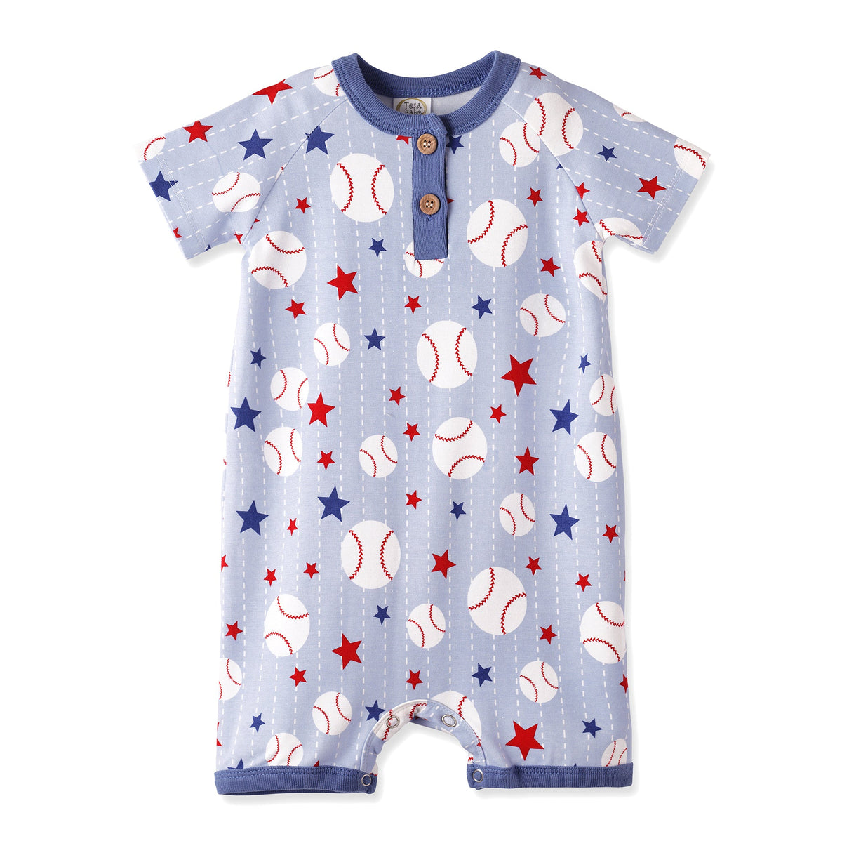 Grand Slam Baseball Bamboo Shorty Romper for Baby Boys - Tesa Babe - Flyclothing LLC