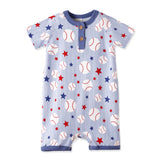Grand Slam Baseball Bamboo Shorty Romper for Baby Boys - Tesa Babe - Flyclothing LLC