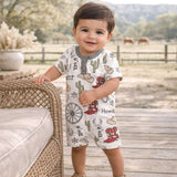 Howdy Partner Henley Romper – Cotton Western Cowboy - Tesa Babe - Flyclothing LLC