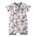 Jungle Safari Bamboo Baby Boy Shorty Romper - Tesa Babe - Flyclothing LLC