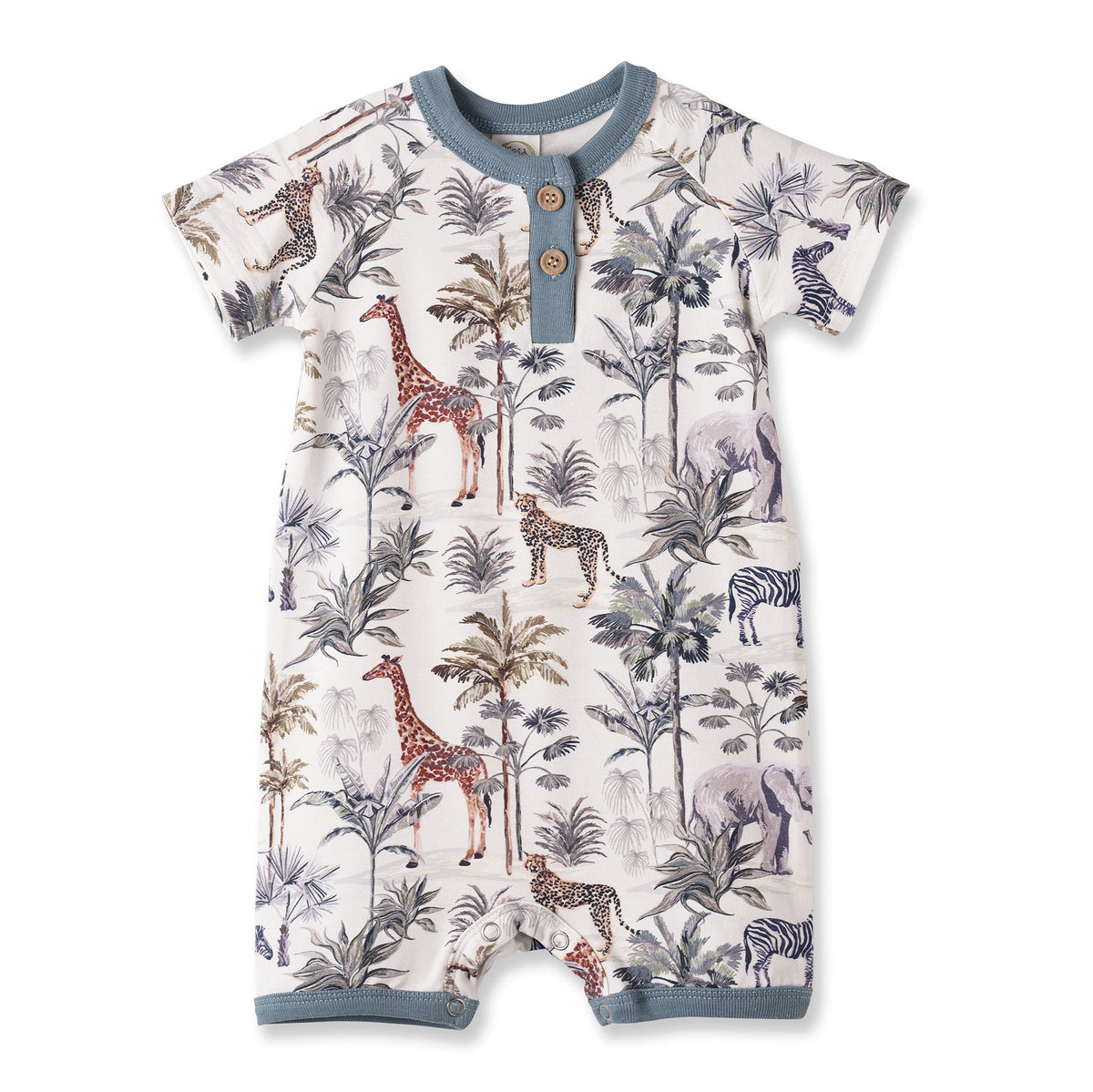 Jungle Safari Bamboo Baby Boy Shorty Romper - Tesa Babe - Flyclothing LLC