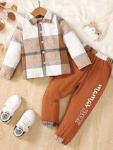 Color Block Button Up Top and Pants Set - Trendsi - Flyclothing LLC