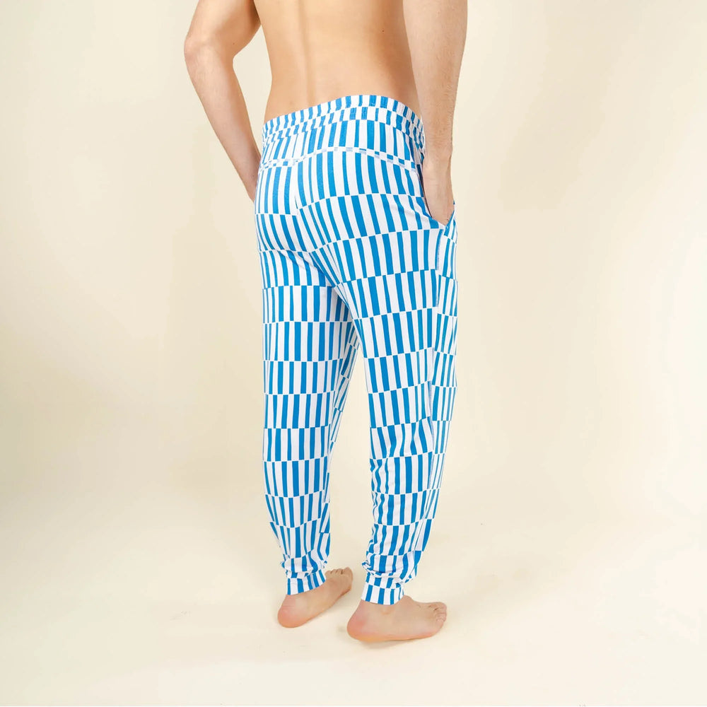 The Hamptons | Blue Mosaic Stripe SleepDeep™ Men’s Pajama Joggers - Shinesty - Flyclothing LLC