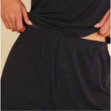 The Threat Level Midnight | Black Ribbed Pajama Short Set - Shinesty - Flyclothing LLC