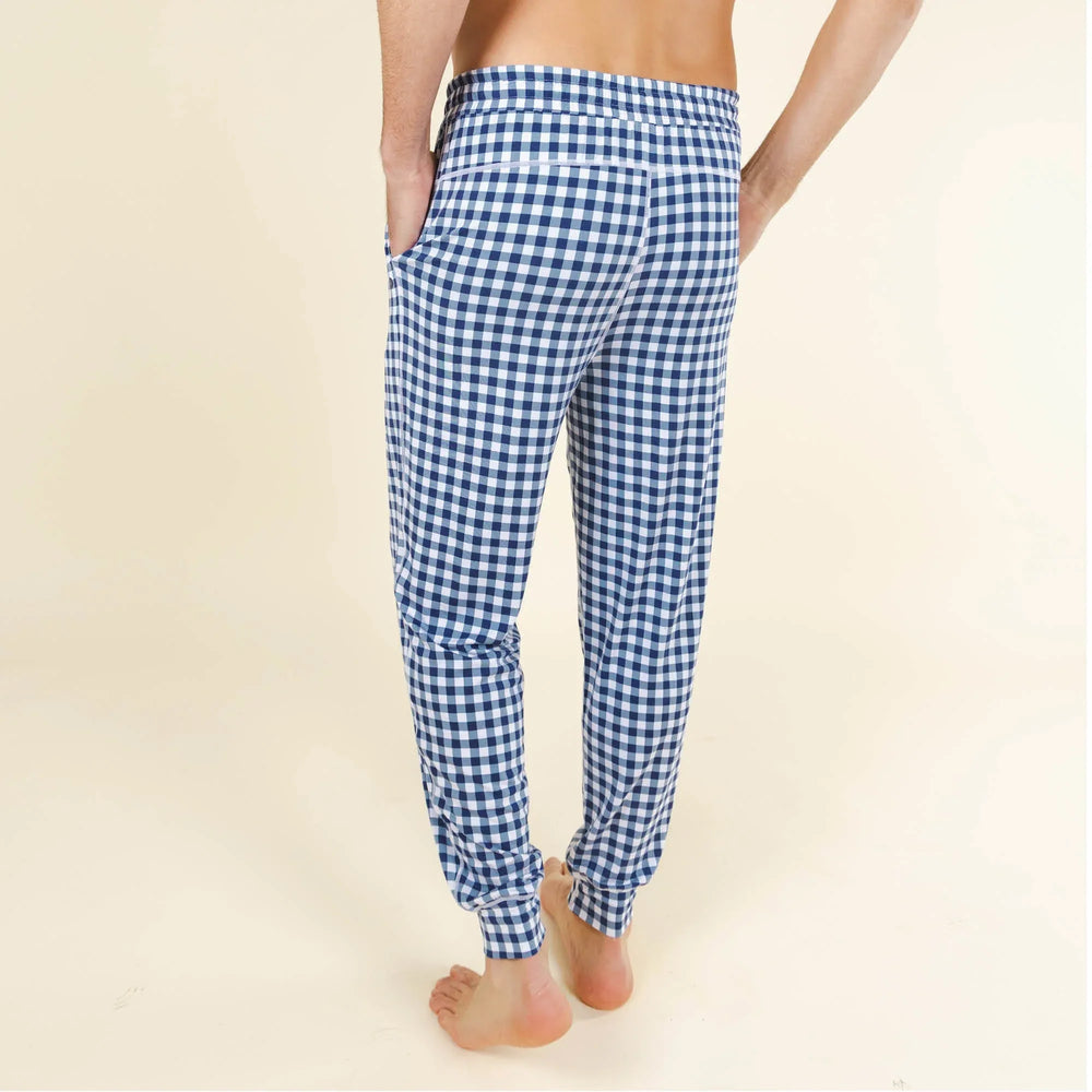 The Mad for Plaid | Navy Gingham SleepDeep™ Men’s Pajama Joggers - Shinesty - Flyclothing LLC