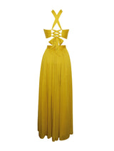 Xella Yellow Pleated Chiffon Maxi Dress - Miss Circle - Flyclothing LLC