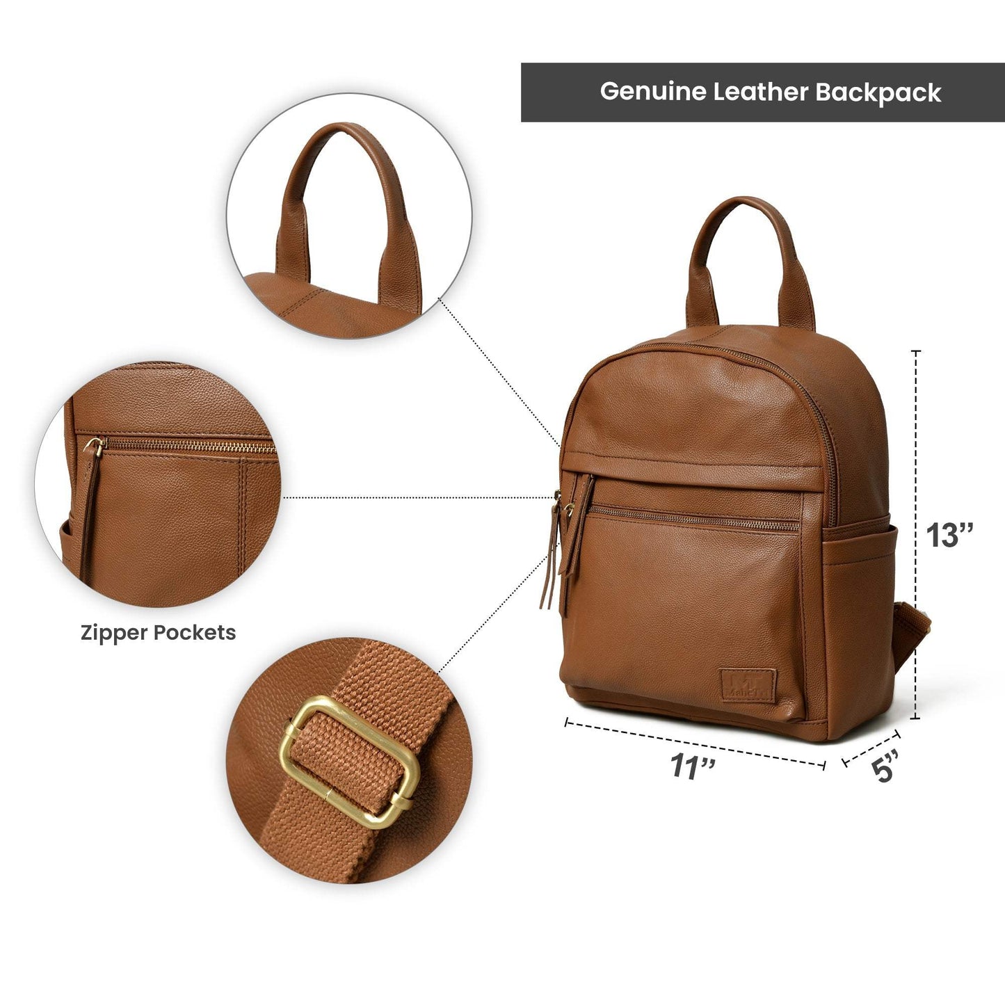 Mini Journey Leather Backpack - Classy Leather Bags - Flyclothing LLC
