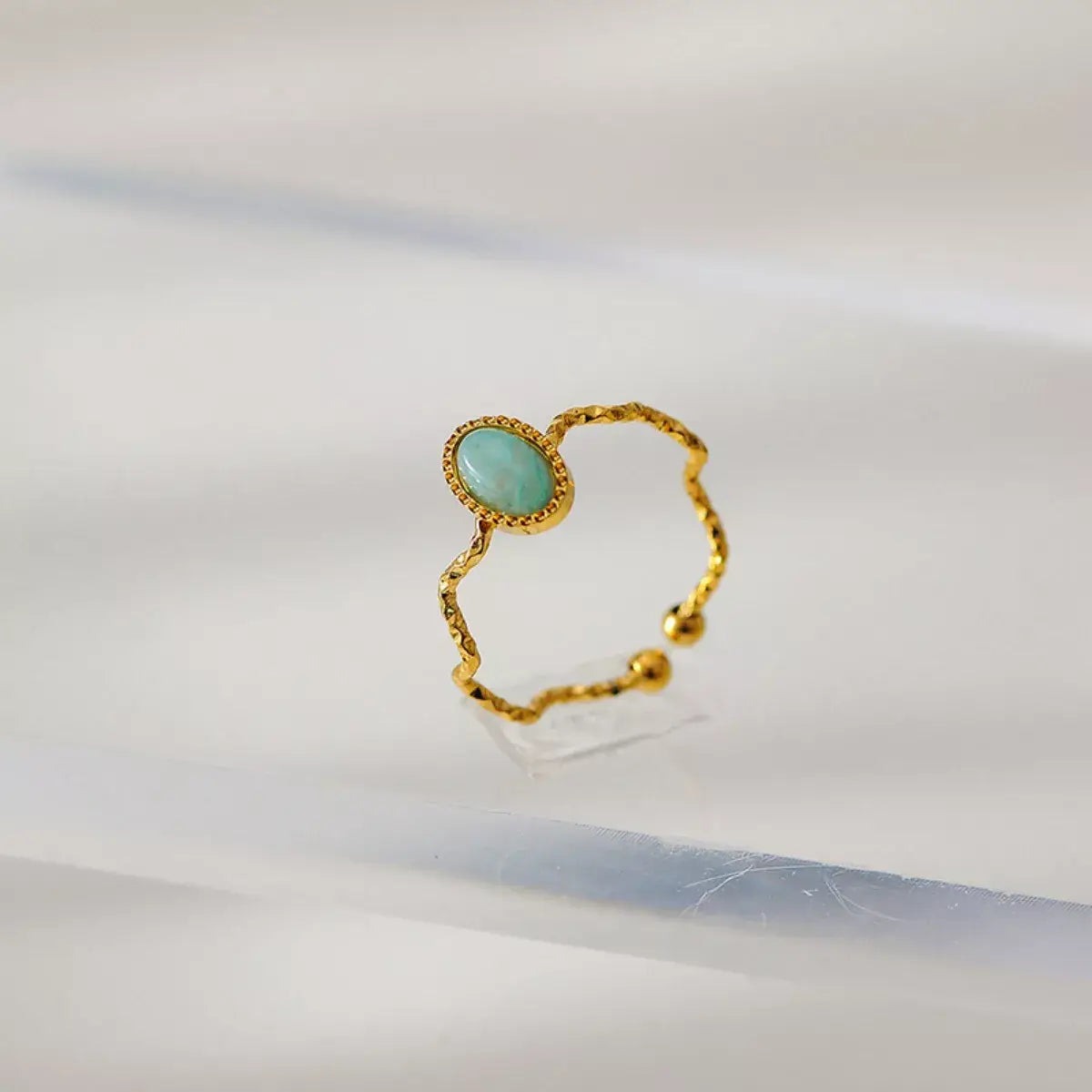 18K Gold-Plated Wave Open Ring - Trendsi - Flyclothing LLC