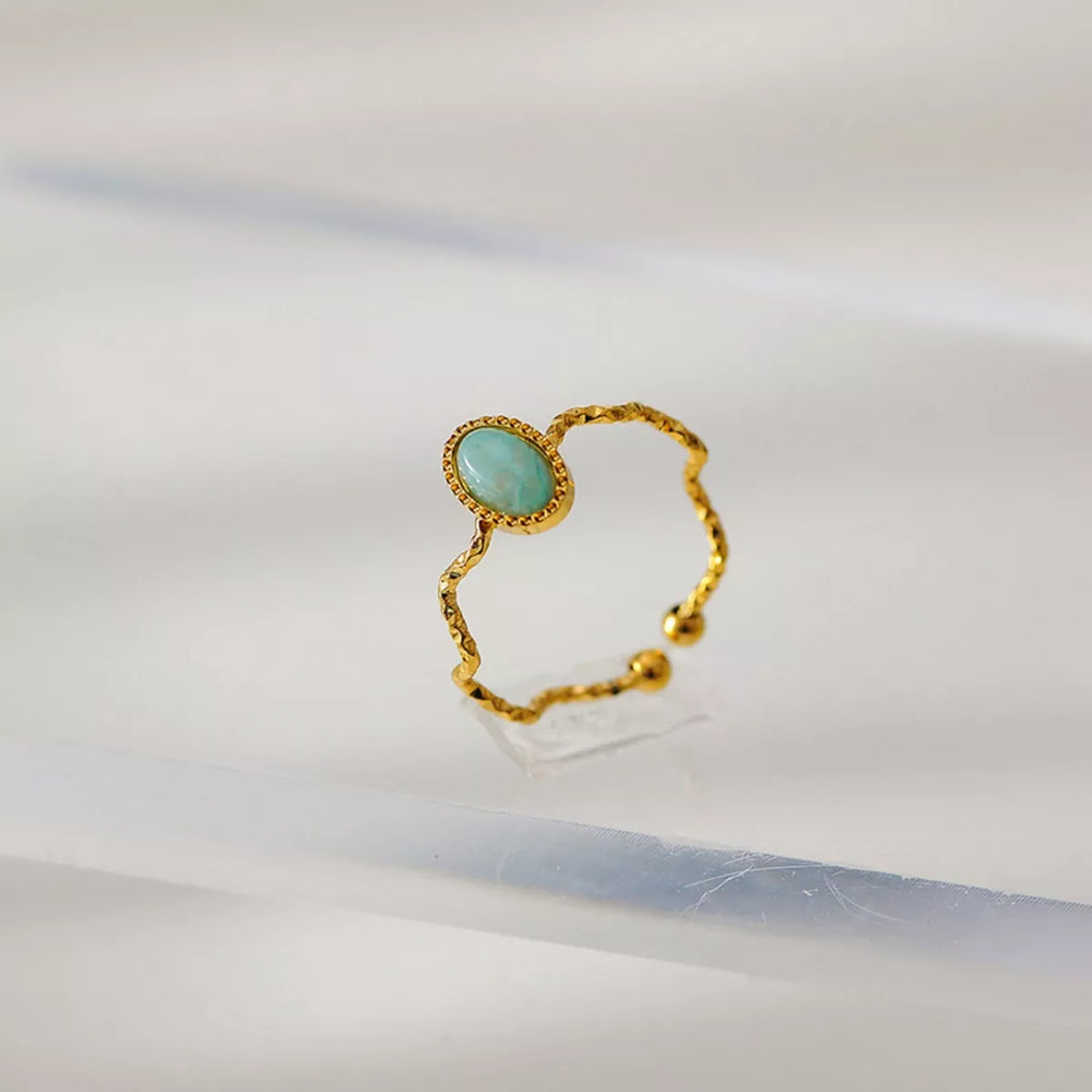 18K Gold-Plated Wave Open Ring - Trendsi - Flyclothing LLC