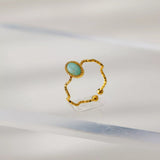 18K Gold-Plated Wave Open Ring - Trendsi - Flyclothing LLC