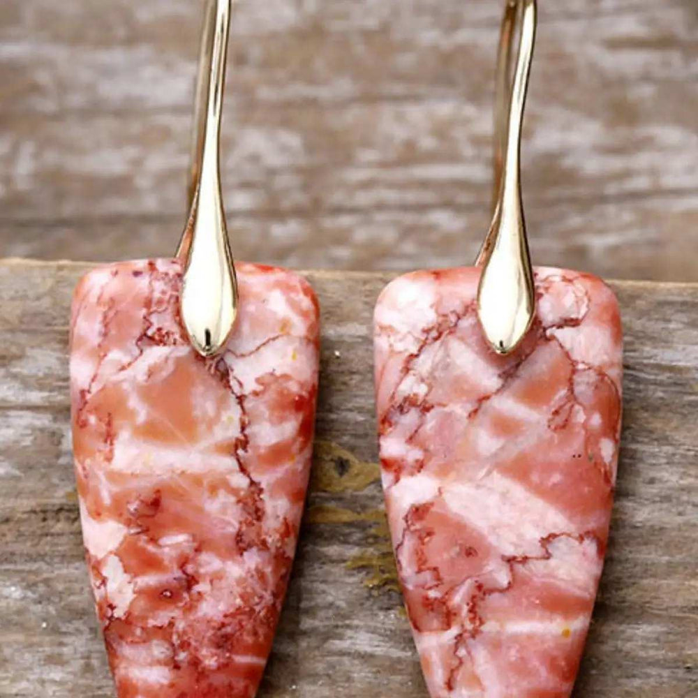 Natural Stone Geometric Shape Earrings - Trendsi - Flyclothing LLC