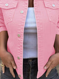 Button Front Closure Denim Jacket - Trendsi - Flyclothing LLC