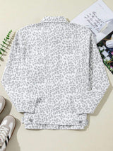 Leopard Button Up Long Sleeve Denim Jacket - Trendsi - Flyclothing LLC