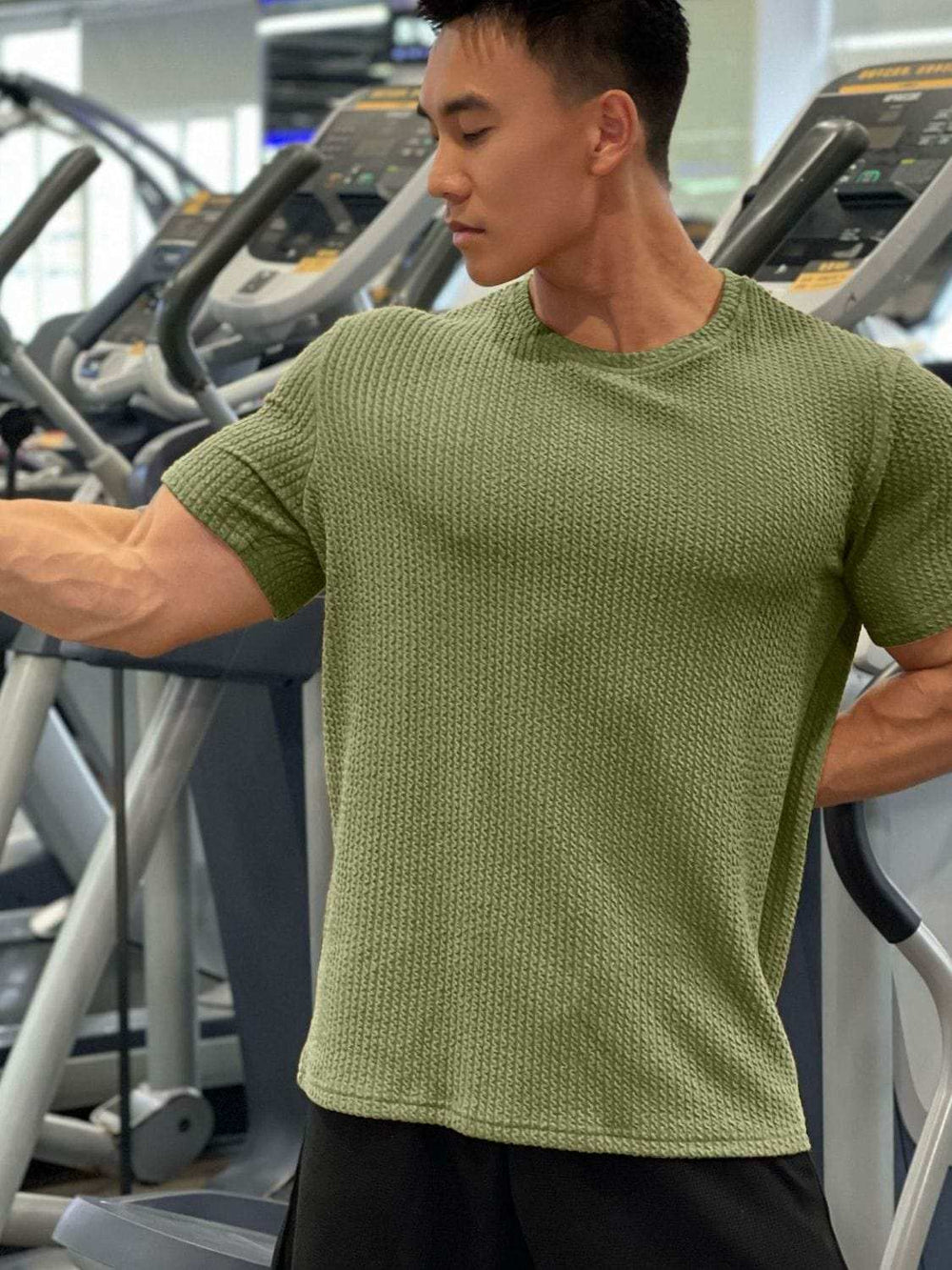 Men's Plus Size Round Neck Short Sleeve T-Shirt - Trendsi - Flyclothing LLC