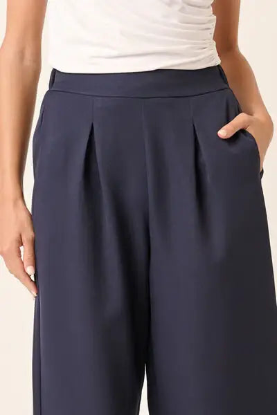 Mittoshop Inverted Pleat Detail Wide Leg Pants - Trendsi - Flyclothing LLC