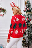 Christmas Tree Round Neck Long Sleeve Sweater - Trendsi - Flyclothing LLC