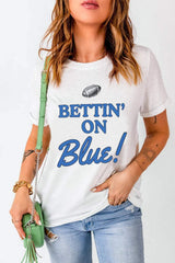 Letter Graphic Round Neck Short Sleeve T-Shirt - Trendsi - Flyclothing LLC