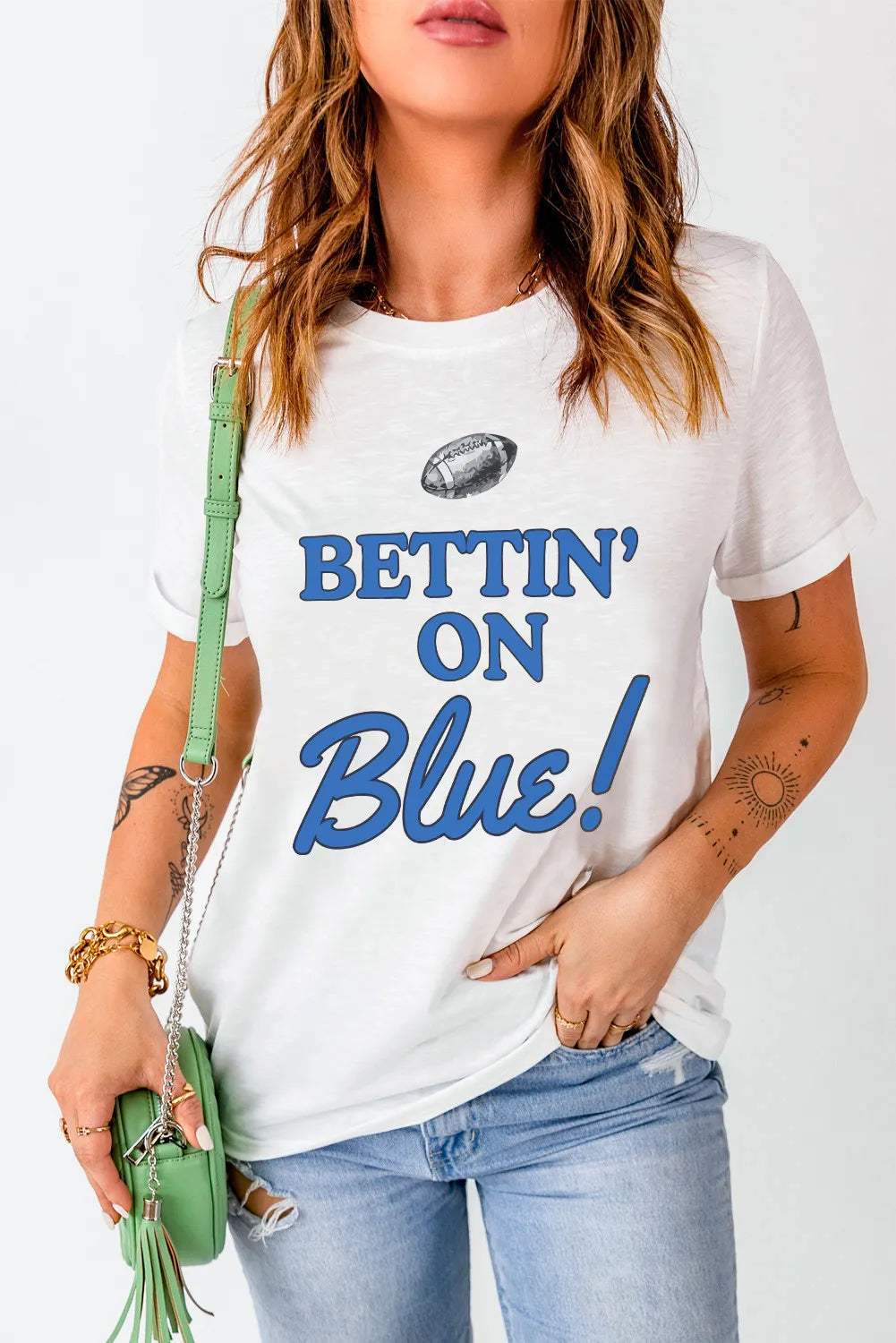 Letter Graphic Round Neck Short Sleeve T-Shirt - Trendsi - Flyclothing LLC