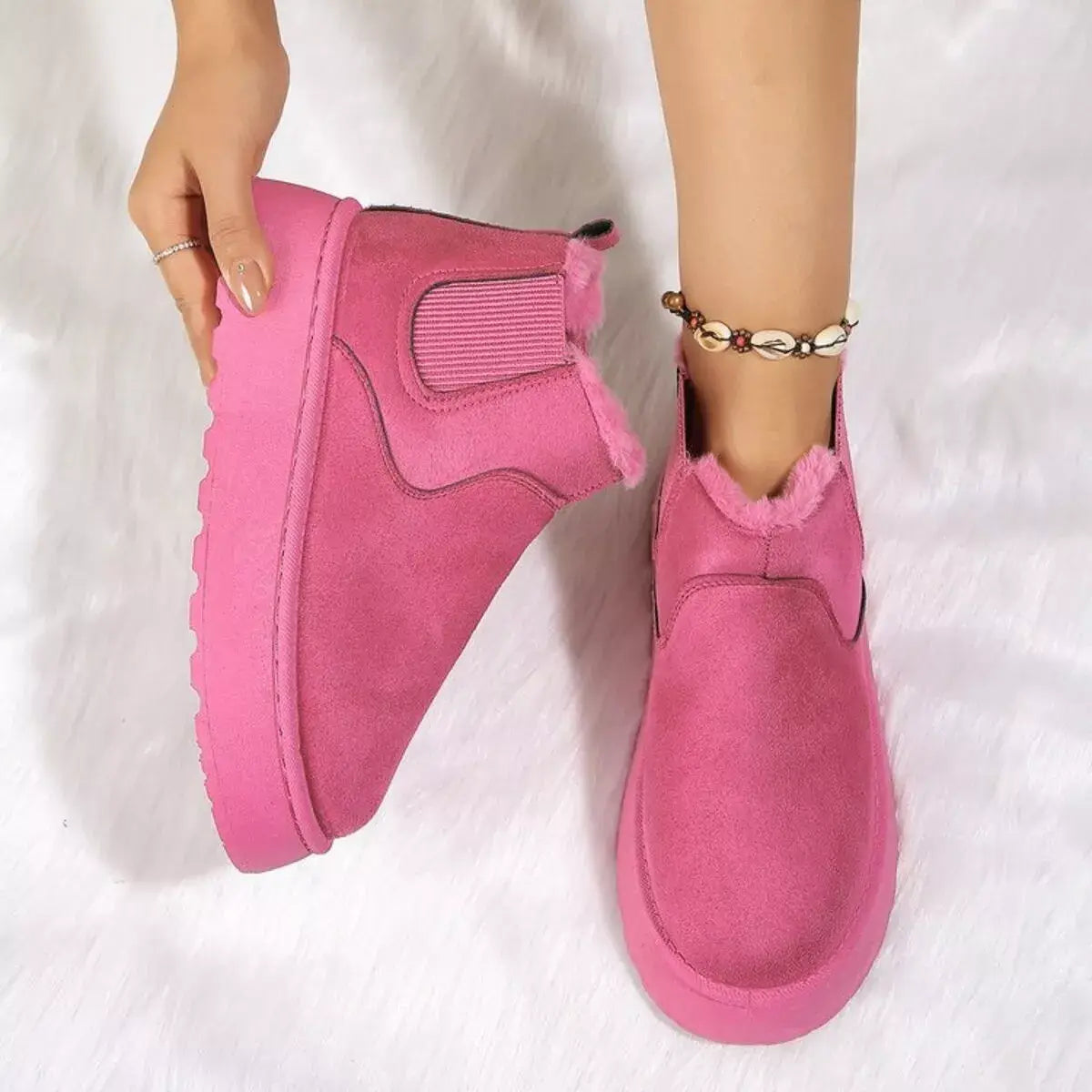 Round Toe Platform Ankle Boots - Trendsi - Flyclothing LLC