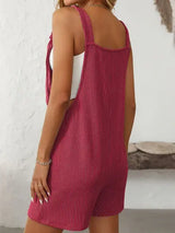 Mandy Texture Adjustable Strap Overalls with Pockets - Trendsi - Flyclothing LLC