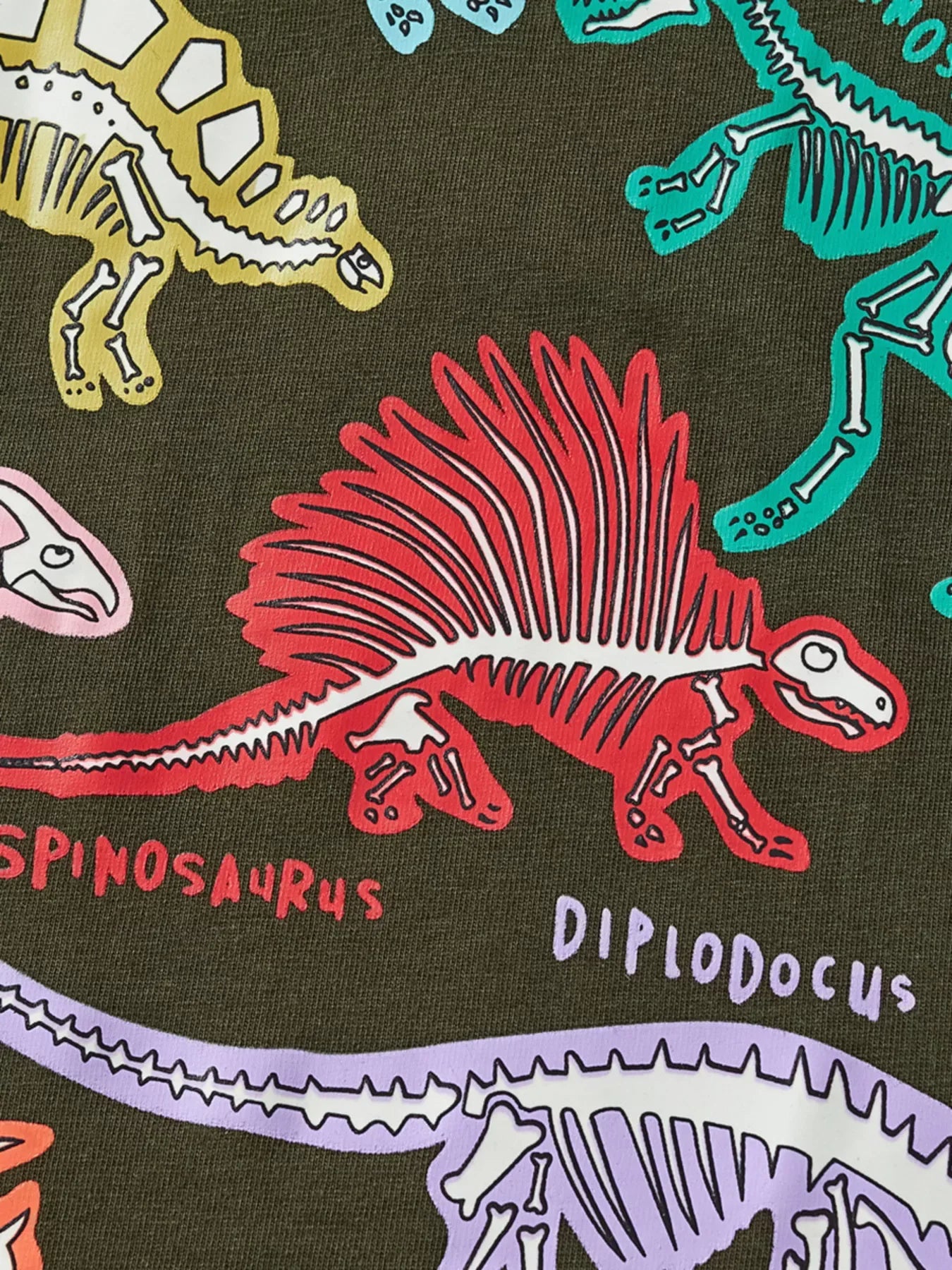 Children's Dinosaur Skeleton Round Neck T-Shirt - Trendsi - Flyclothing LLC