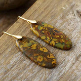 Natural Stone Copper Dangle Earrings - Trendsi - Flyclothing LLC