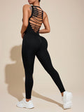 Cutout Wide Strap Active Jumpsuit - Trendsi