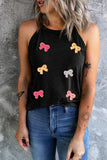 Bow Print Grecian Neck Tank - Trendsi - Flyclothing LLC