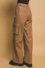 Love Tree PU Leather Cargo Pants - Trendsi