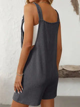 Mandy Texture Adjustable Strap Overalls with Pockets - Trendsi - Flyclothing LLC